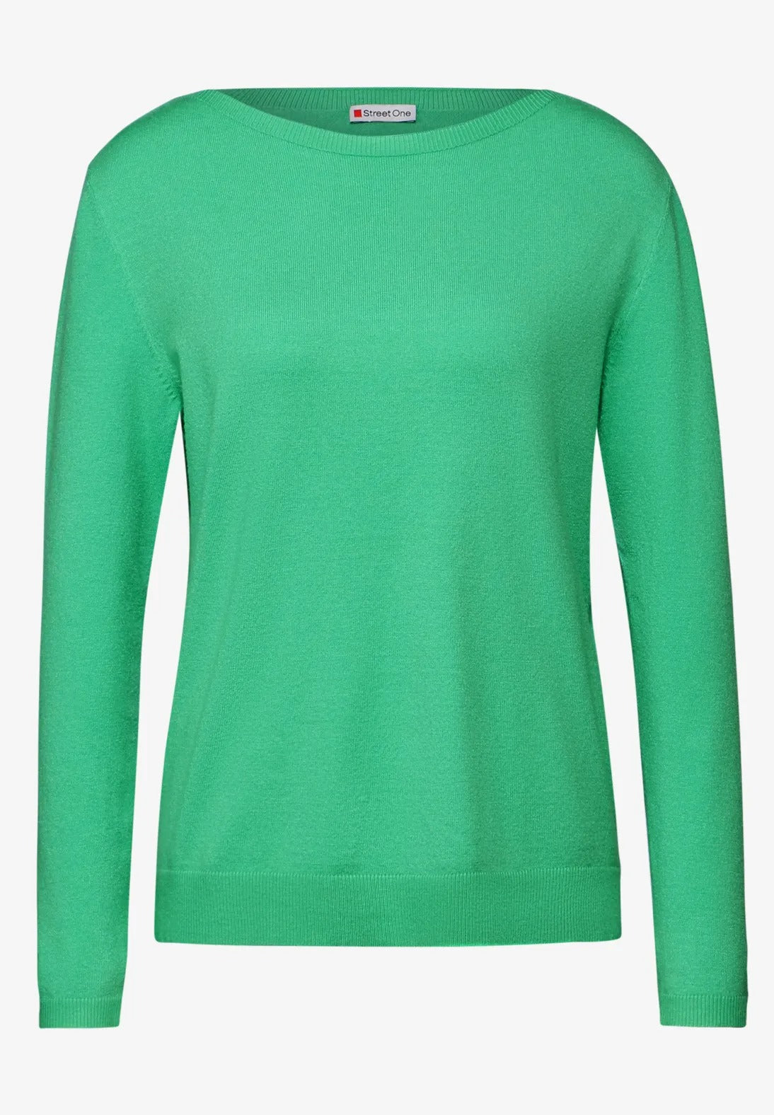 Mjuk tröja med ubåtringning, green