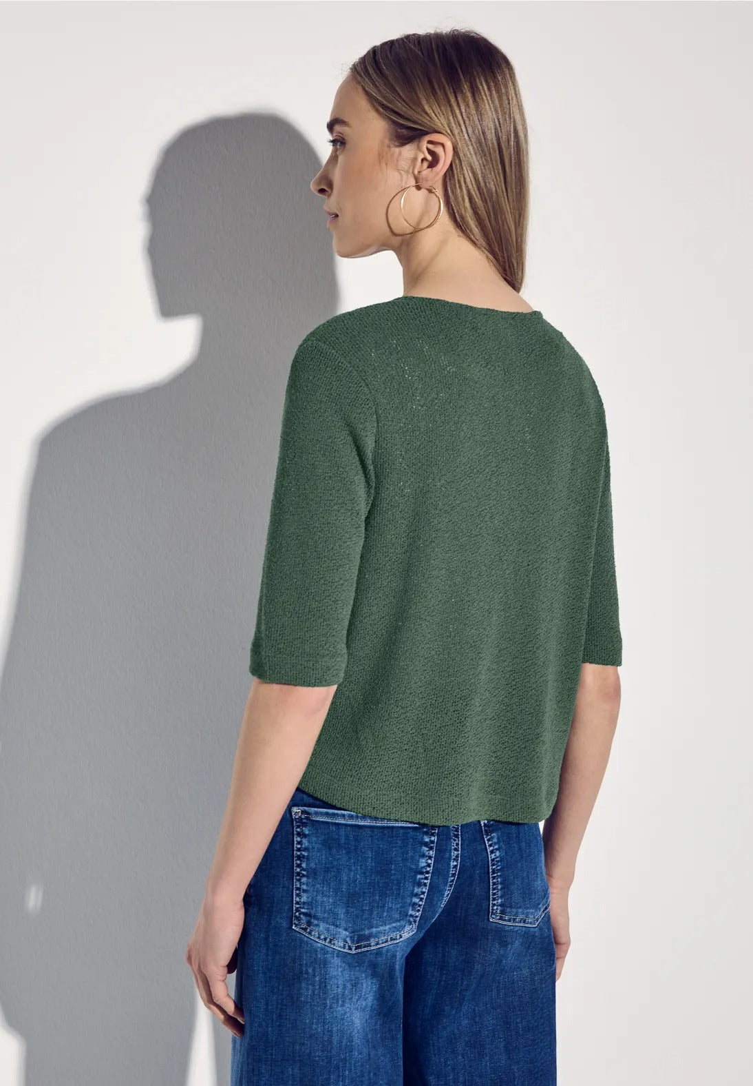 Kofta i stickad look, Garden green
