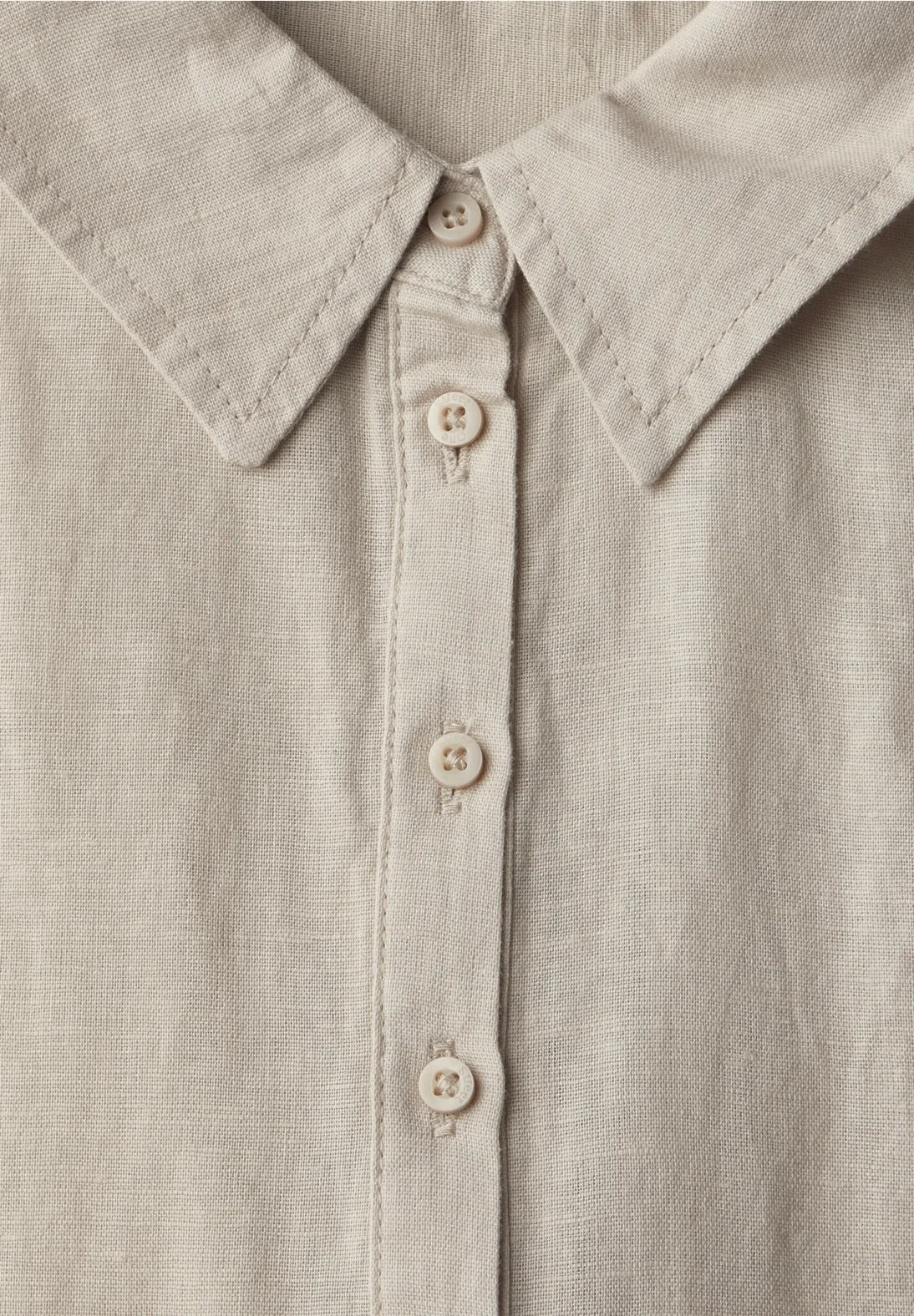 Skjortblus i linnemix , sand