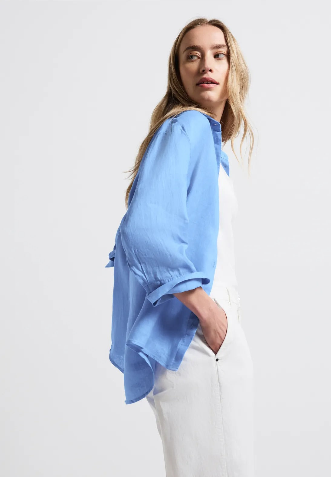Linneskjorta, serenity blue