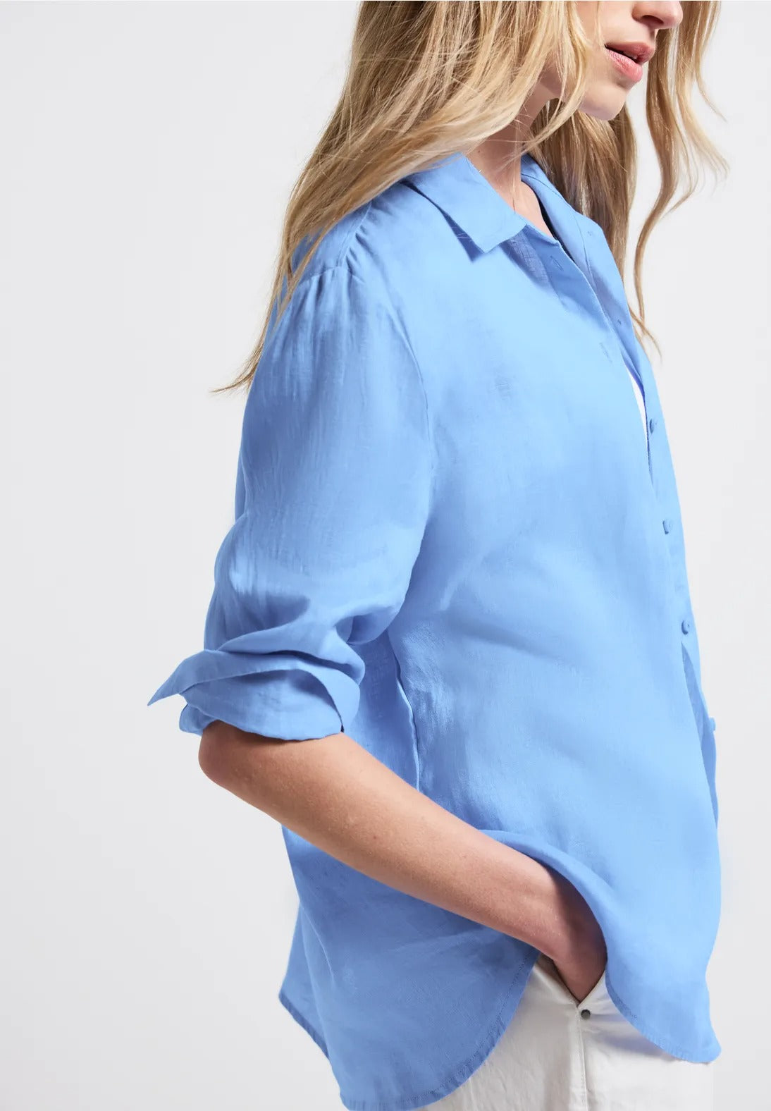 Linneskjorta, serenity blue