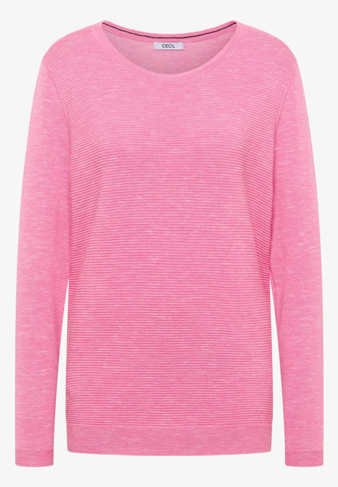 Strukturerad tröja, rosa melerad