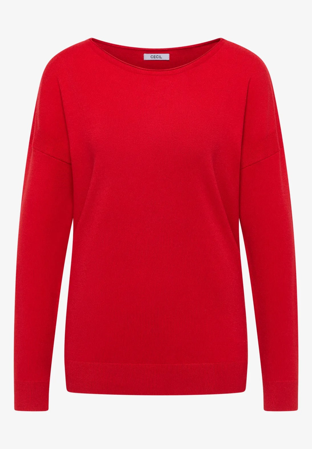 Tröja med strukturdetalj, fiery red