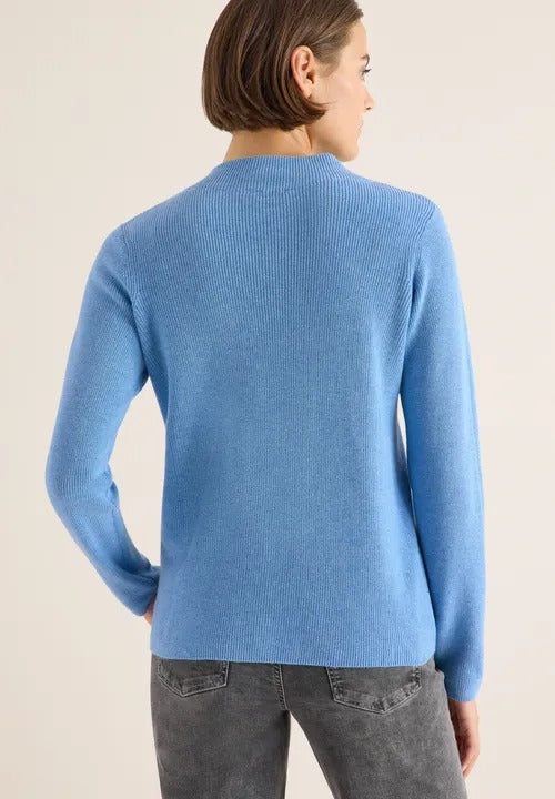 Tröja i strukturerad mix, sporty light blue