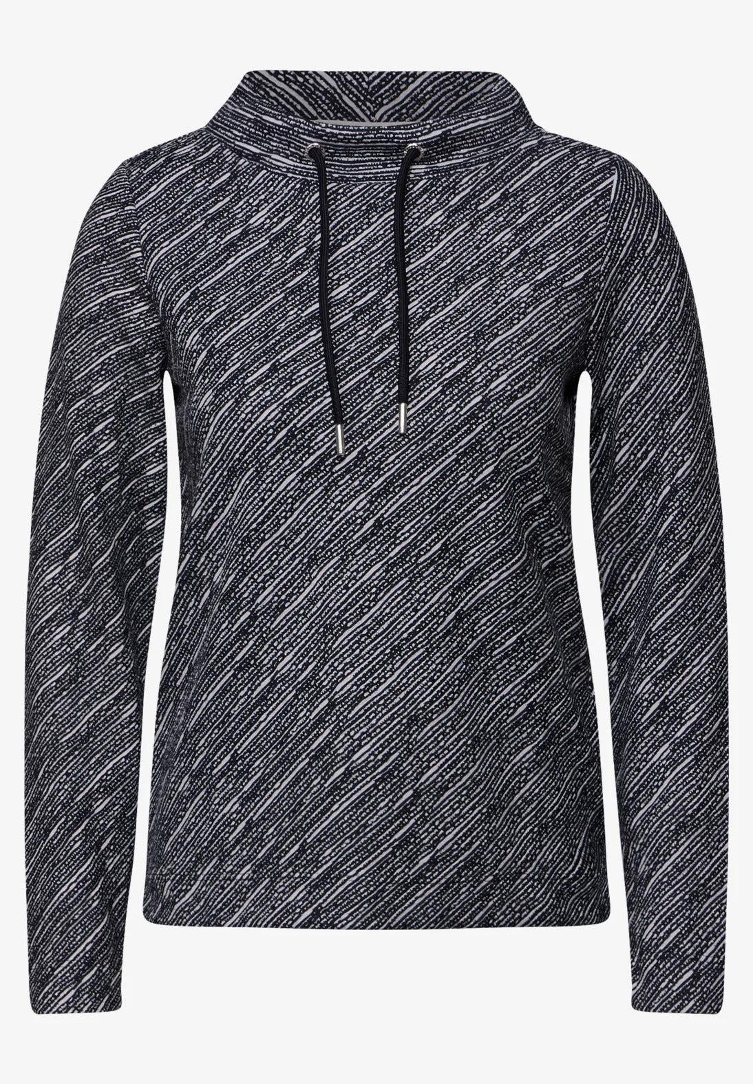 Tröja med diagonal struktur i melange look