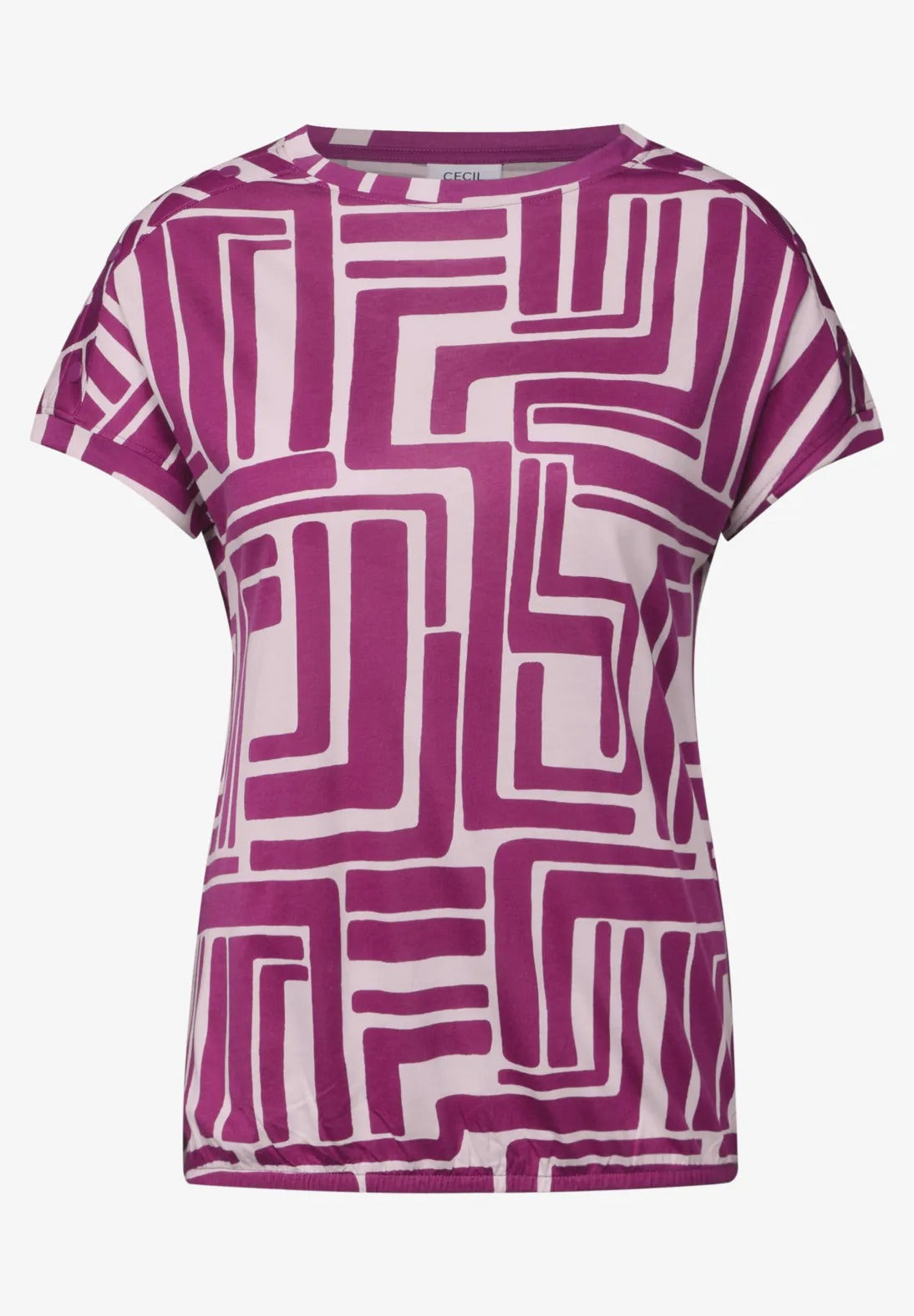 T-shirt med knappdetalj, pink