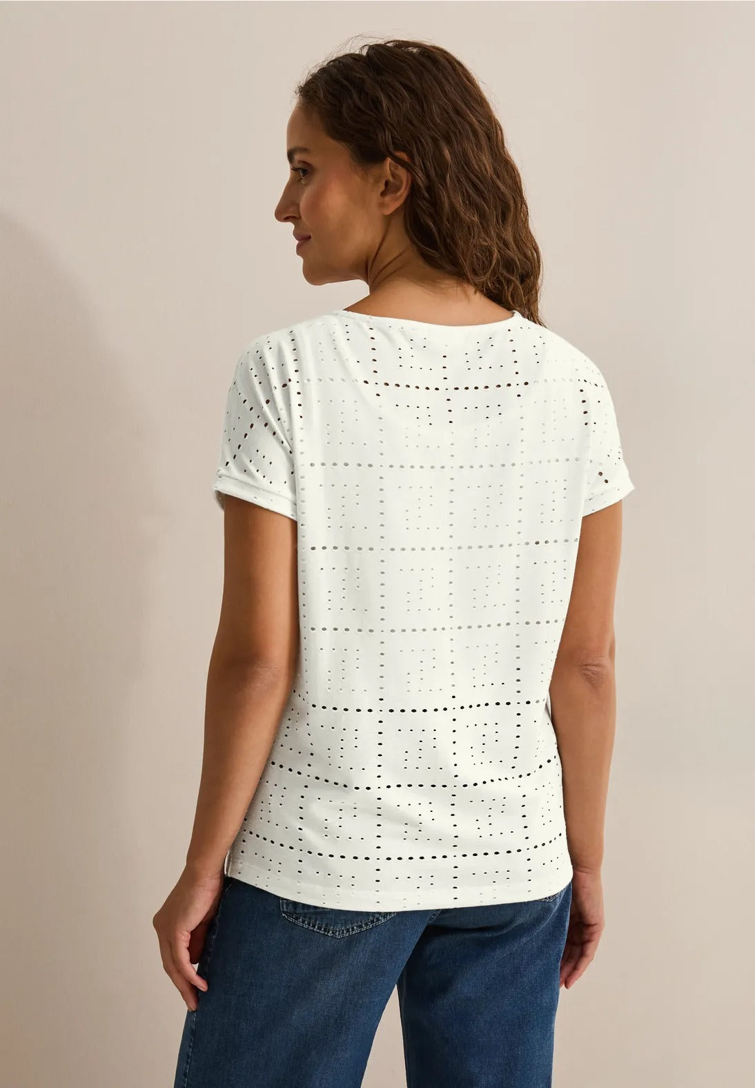 T-shirt med genombrutet mönster
