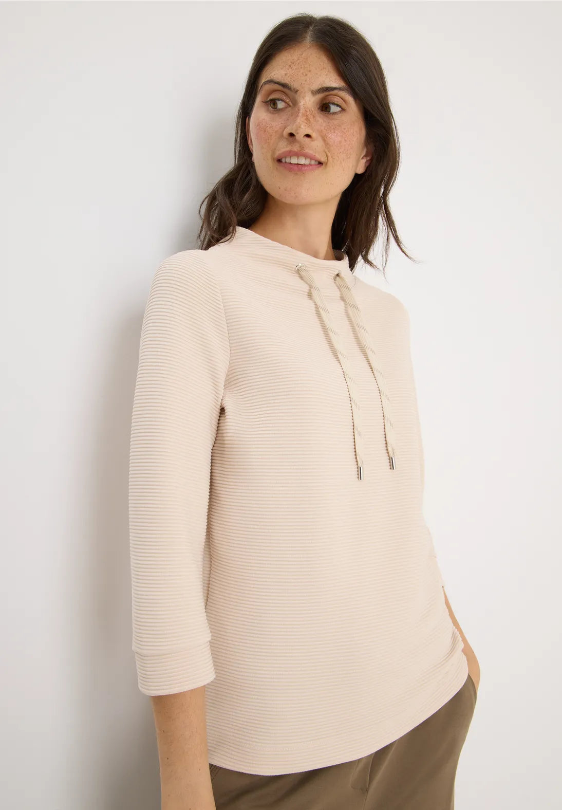 Ottoman tröja, beige lo