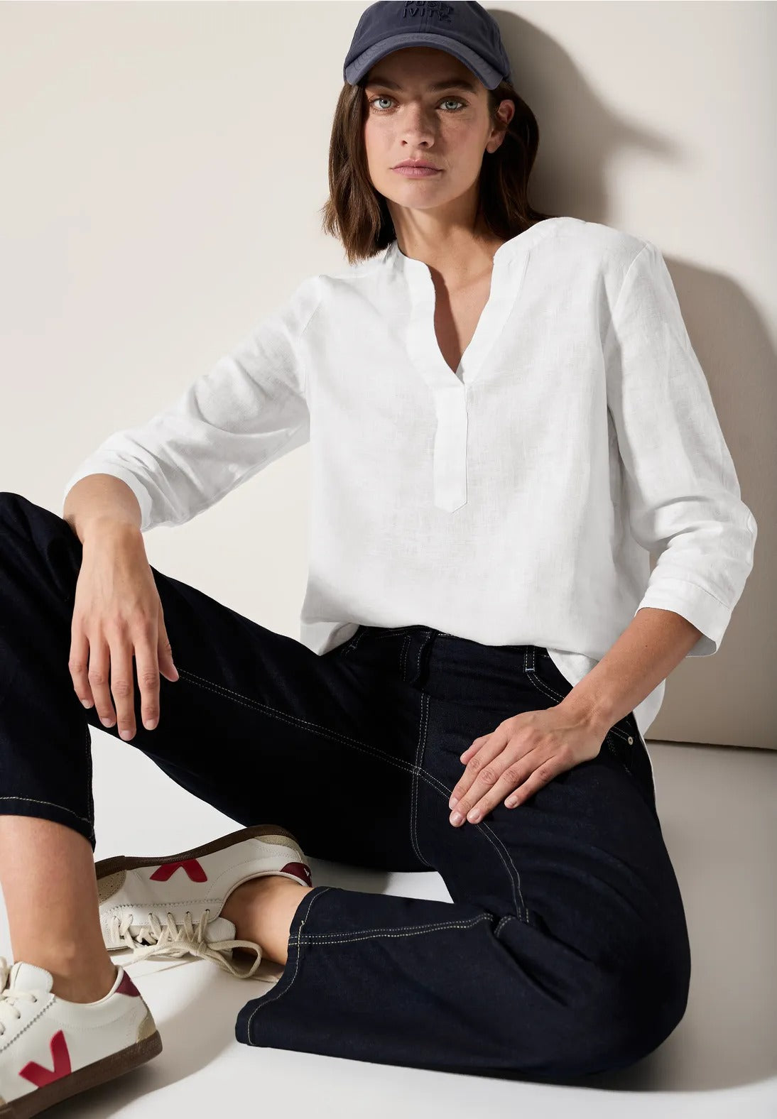 Linneblus 100% linne,khaki