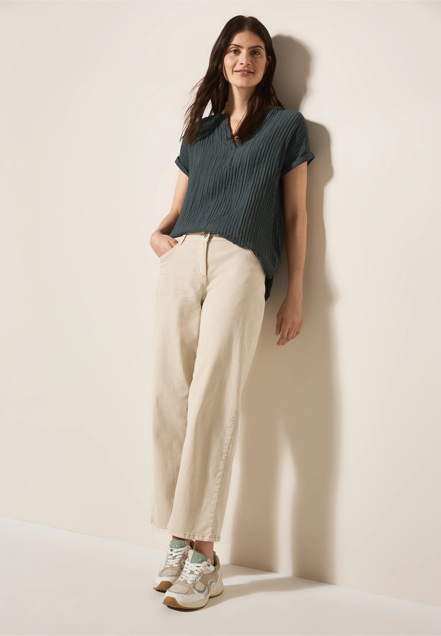 Blus i struktur , khaki