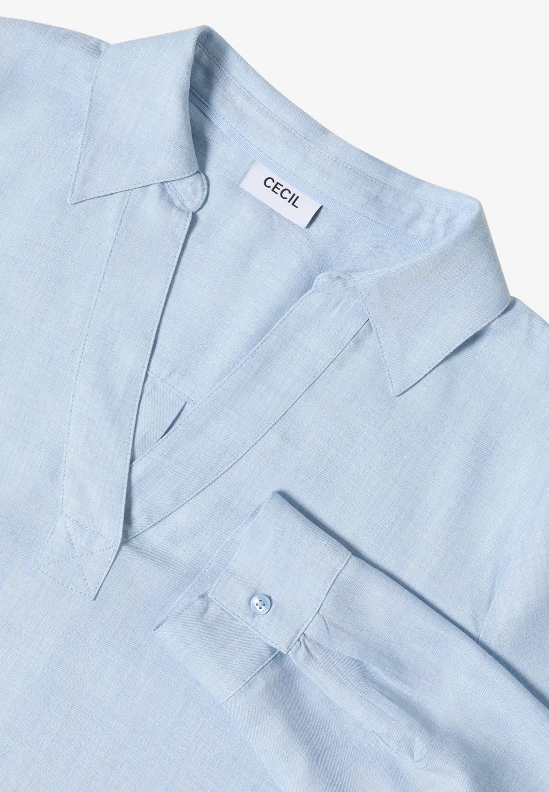 Melerad viskosblus, light sky blue