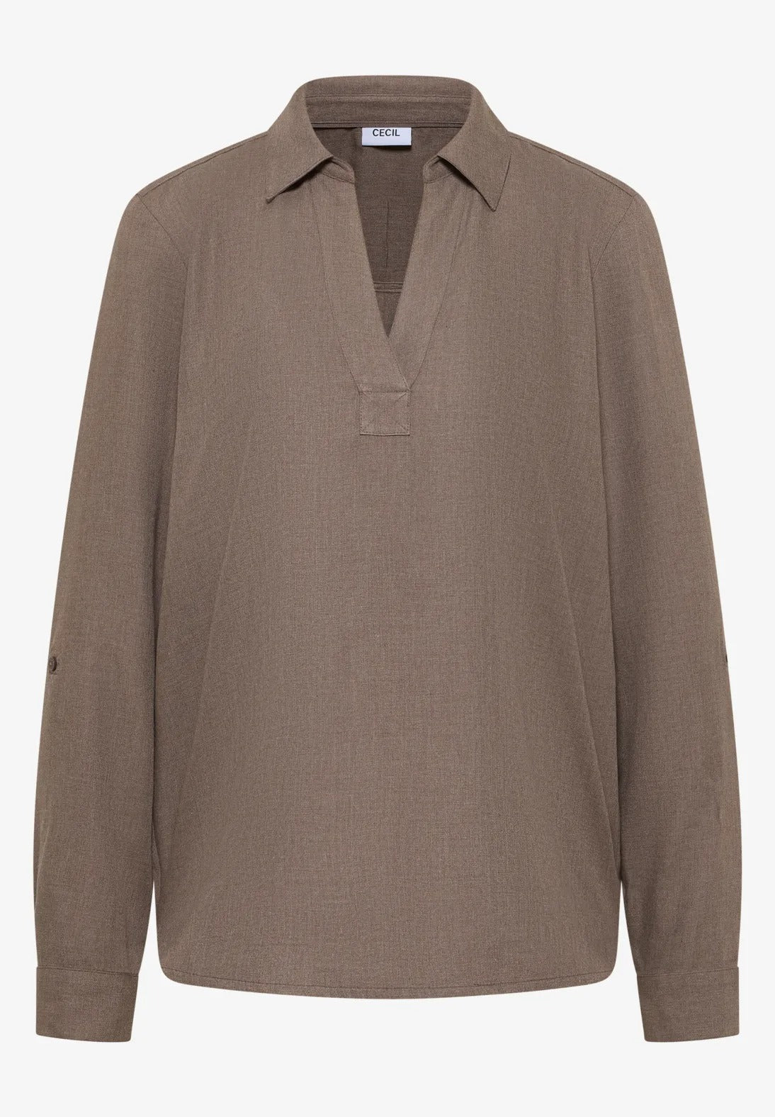 Melerad viskosblus, taupe