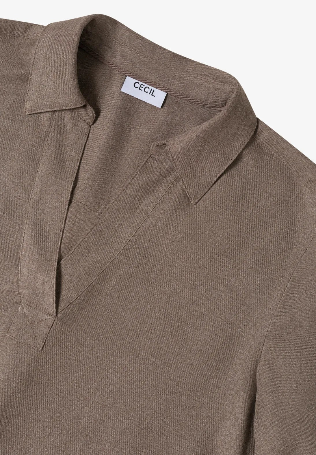Melerad viskosblus, taupe