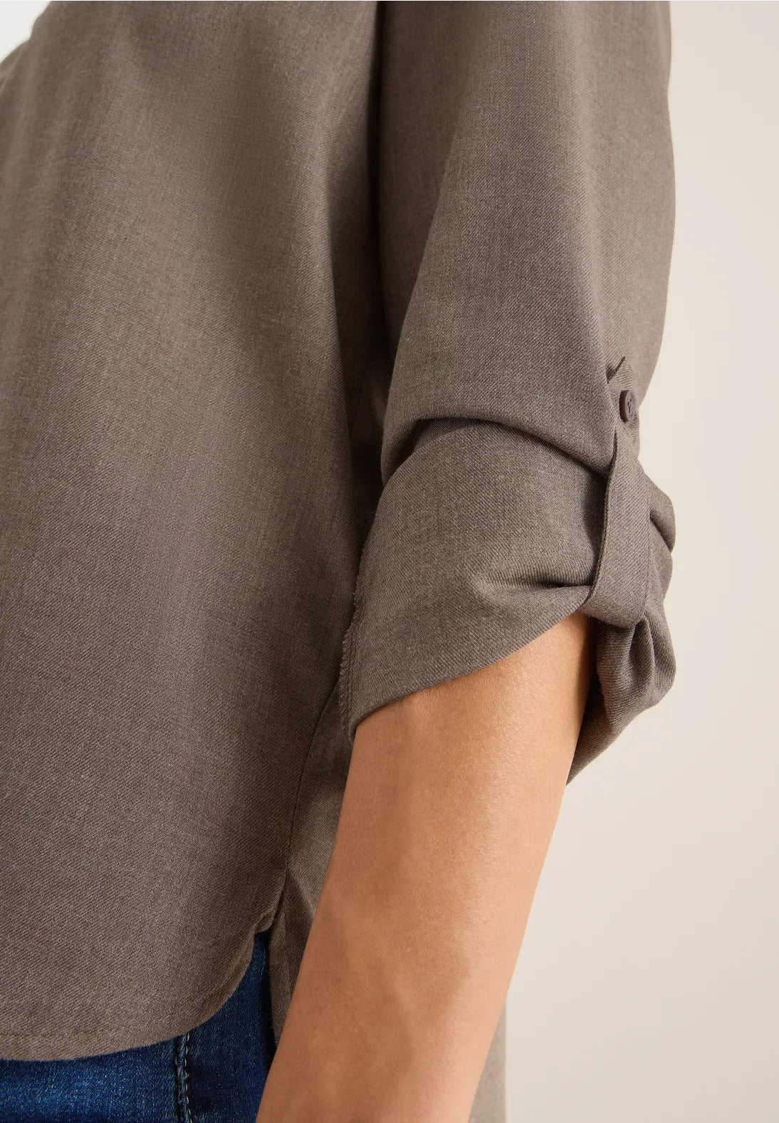 Melerad viskosblus, taupe