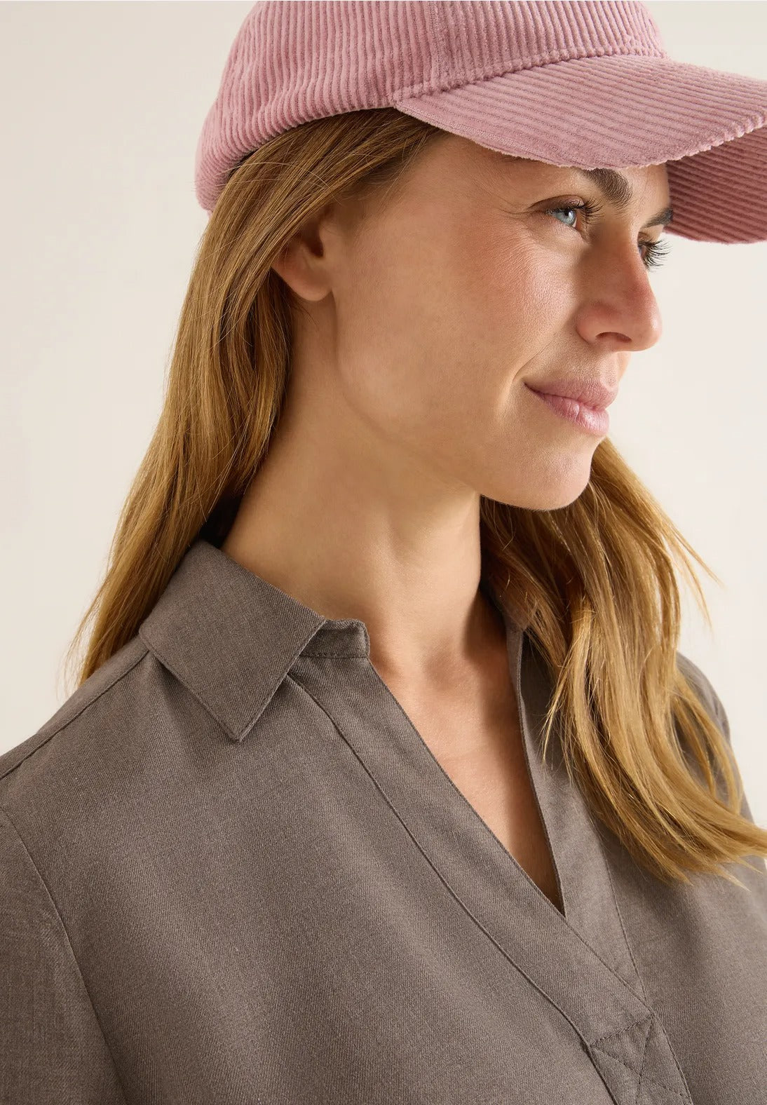 Melerad viskosblus, taupe