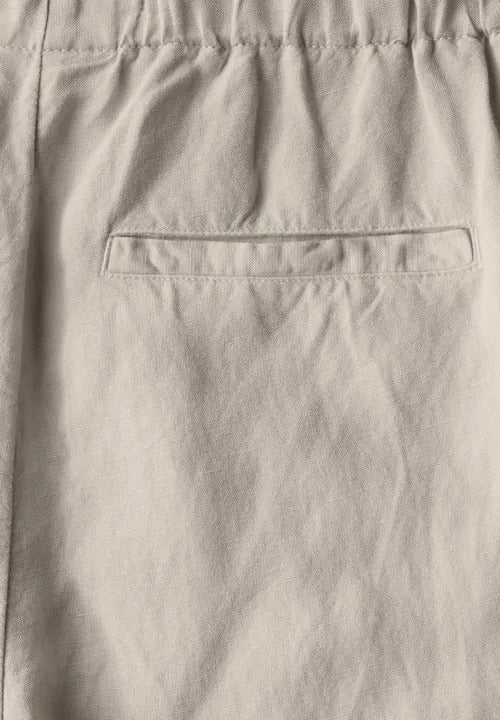 Linnebyxa med vida ben , beige 26 längd