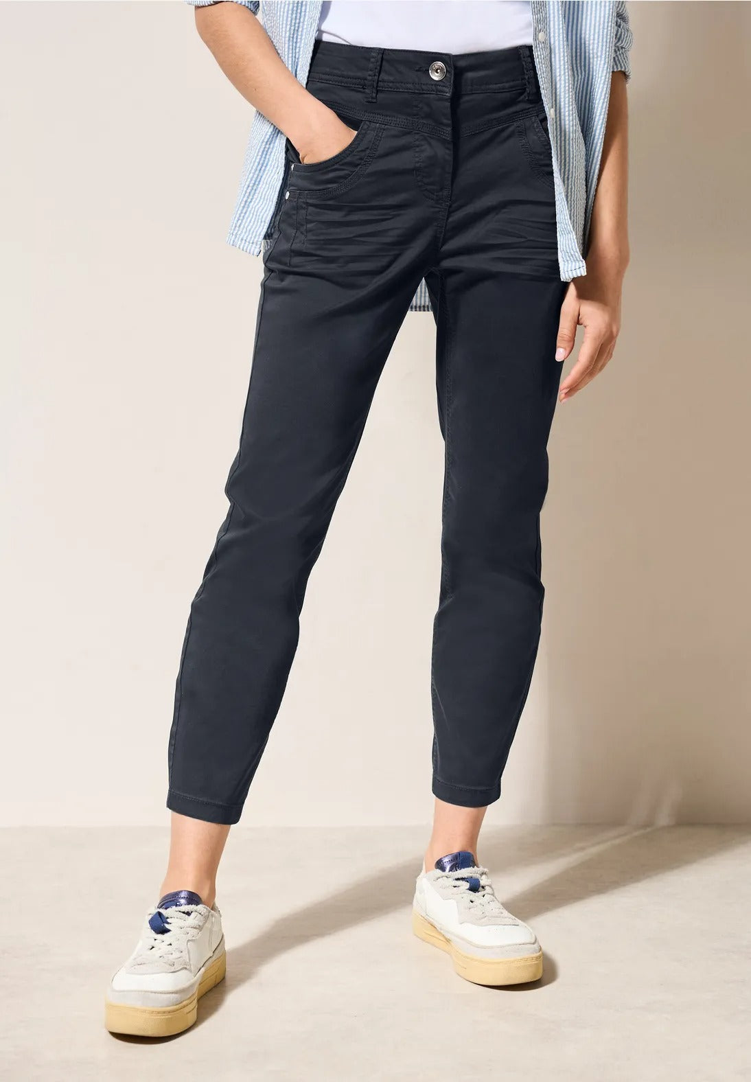 Bomullsbyxa Scarlett modell , casual , 26 längd, blå