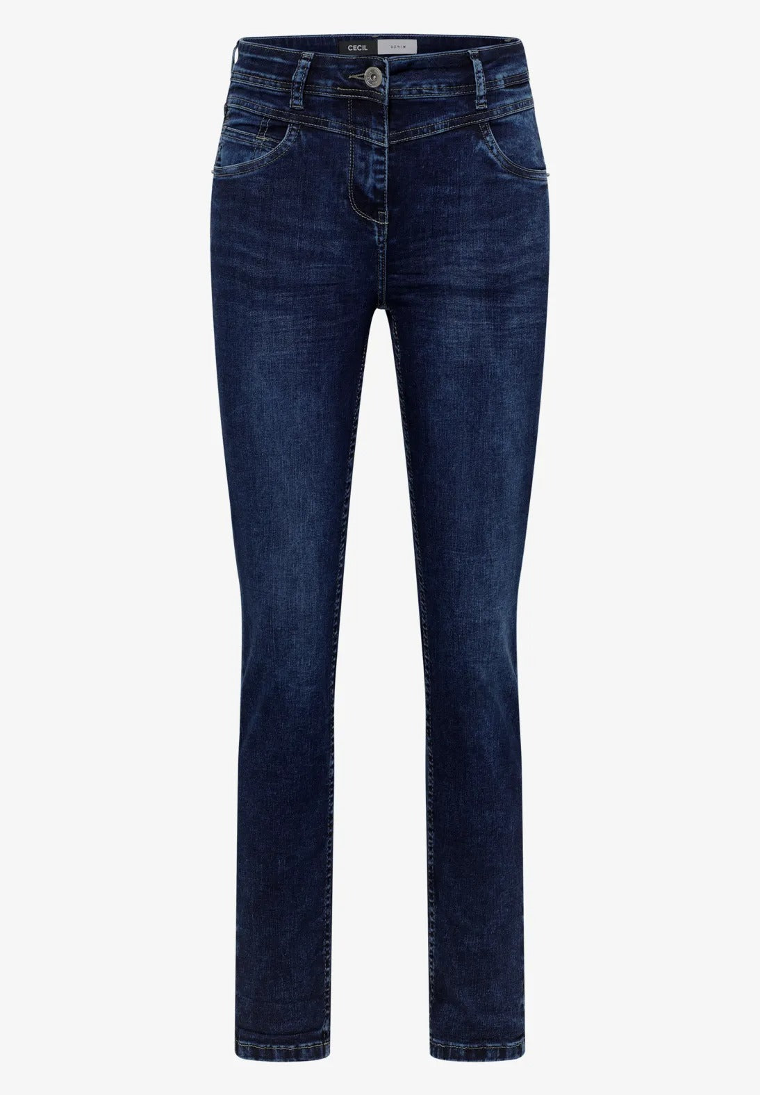 Slim-fit Jeans, modell Toronto hög midja, mellanblå