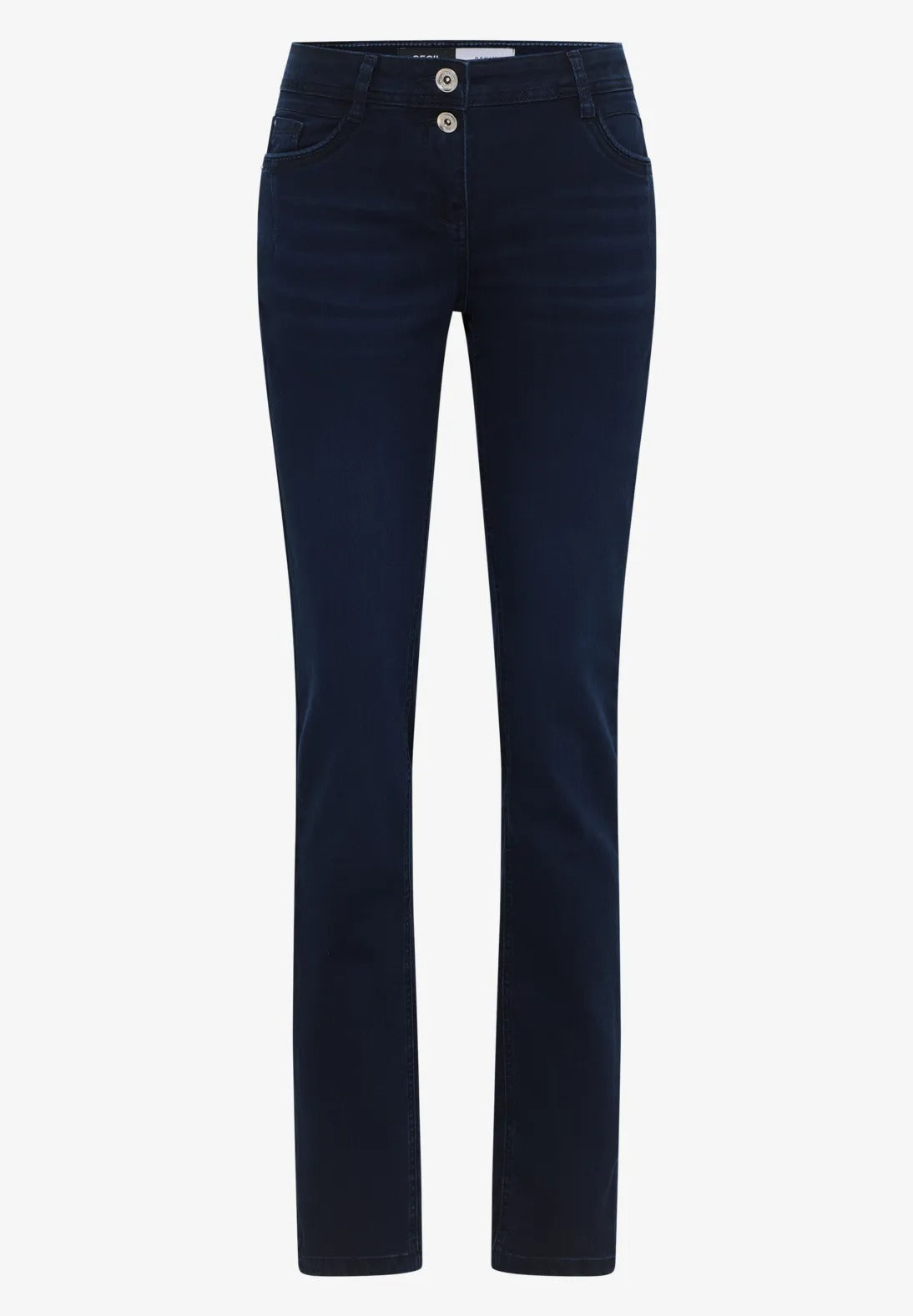 Jeans med avslappnad passform, modell Scarlett Blueblack, medelhög midja