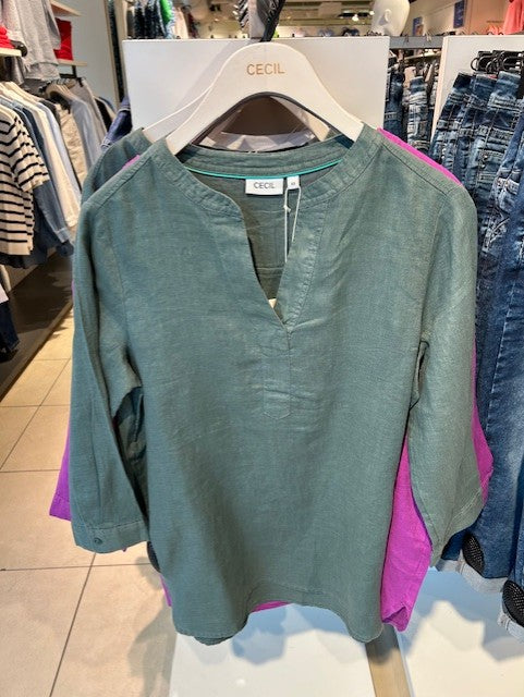 Linneblus 100% linne,khaki