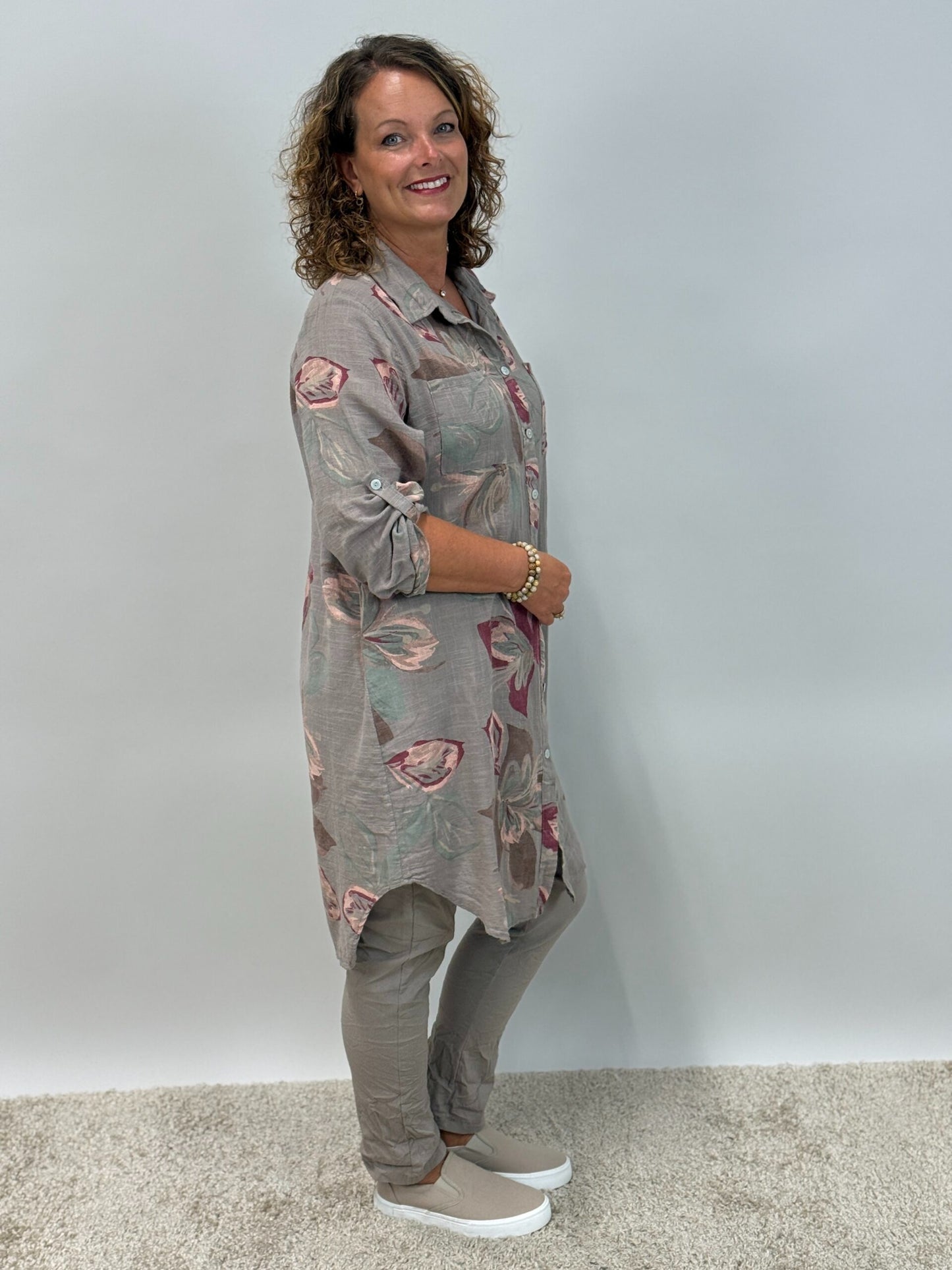 Långskjorta Milou,taupe