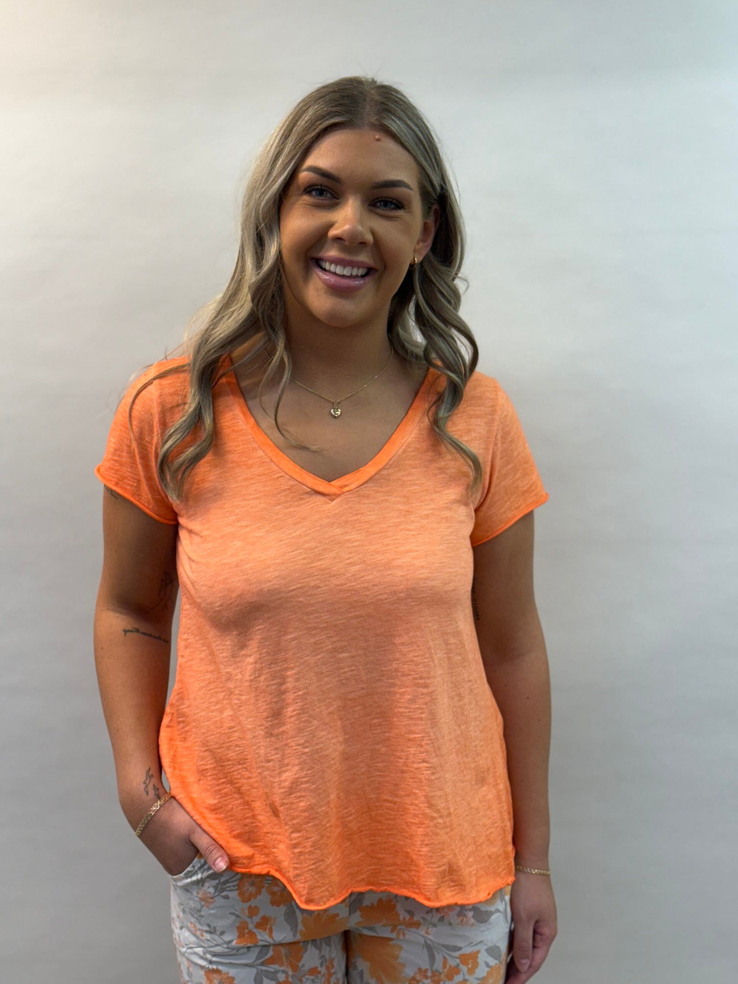 A-linjeformad t-shirt i bomull från MixbyHeart orange