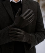 Svarta Skinnhandskar i Äkta Läder , herrmodell