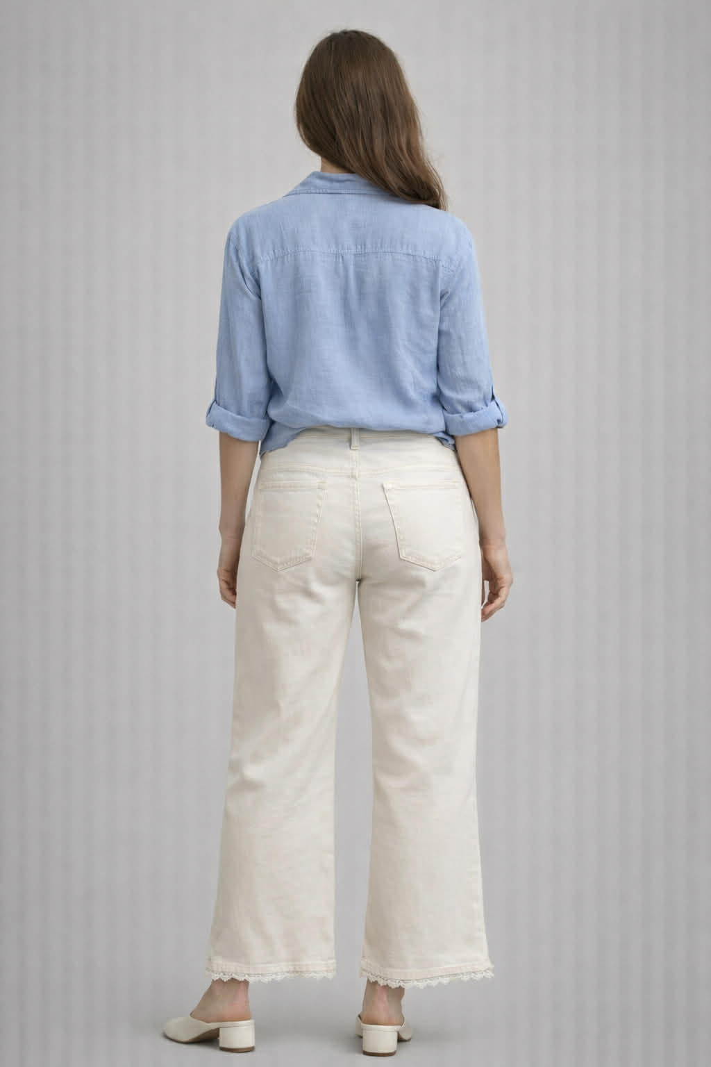 Jeans med spets -beige, Caramelle fashion