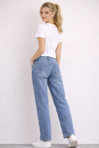 Raka jeans med glitterknapp- Caramelle fashion