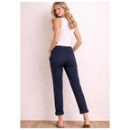 Stretchiga chinos med volangdetalj vid fickan,  navy från Chica London