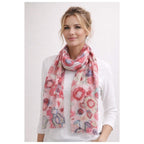 Scarf med blommönster från Caramelle, rosa