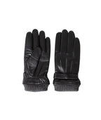 Svarta Skinnhandskar i Äkta Läder med mudd, herr