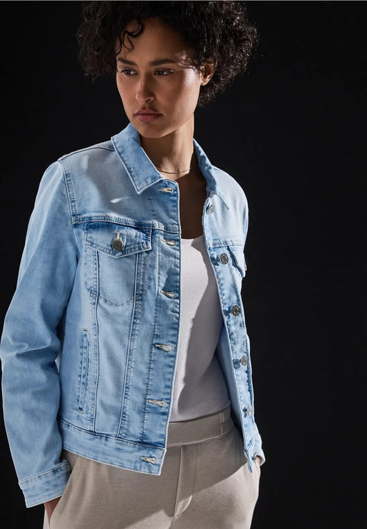 Jeansjacka med blekt look