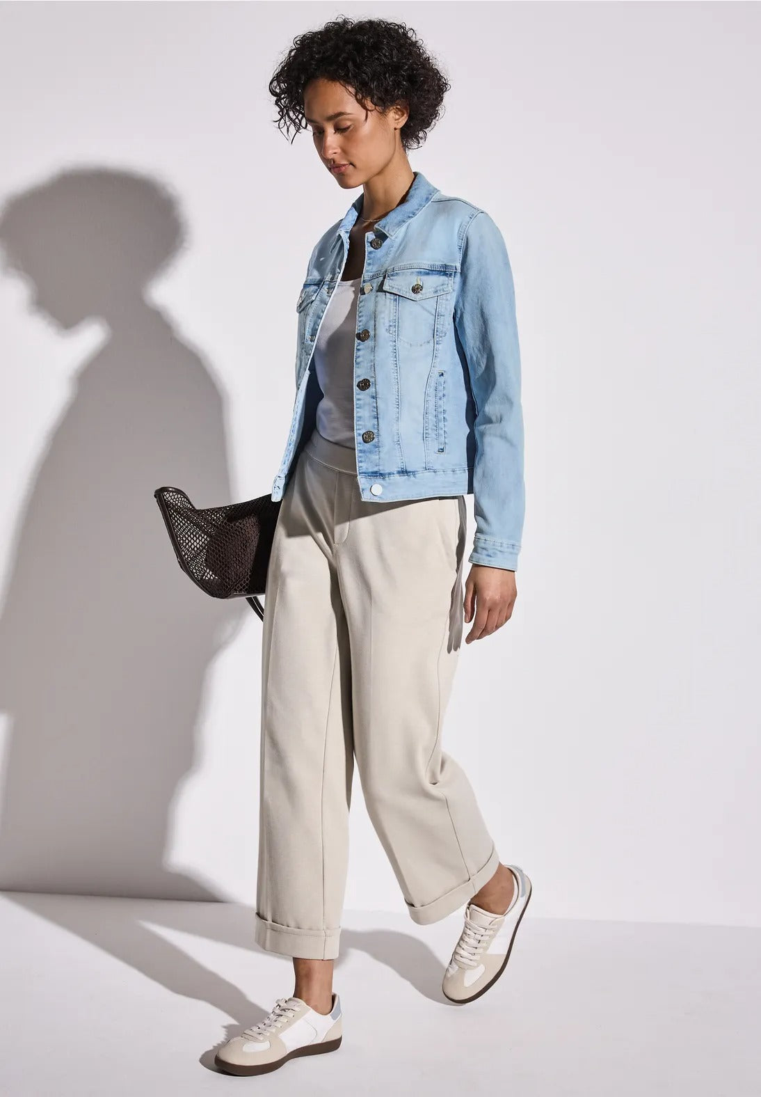 Jeansjacka med blekt look