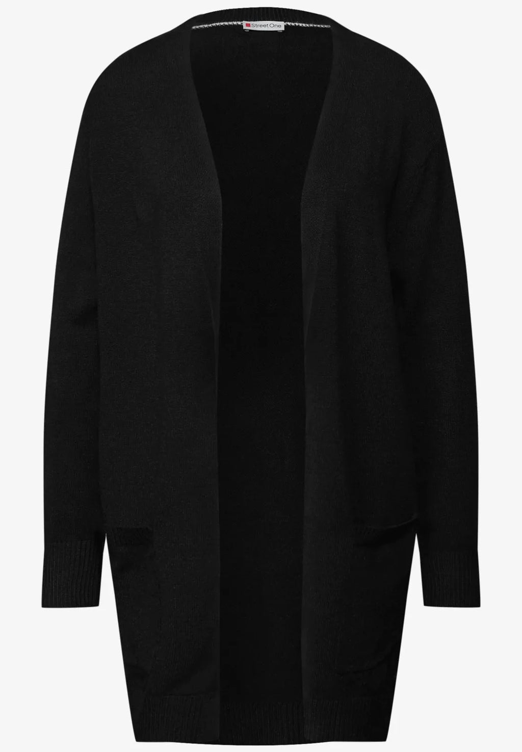 Öppen mysig kofta från Street One, svart