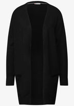 Öppen mysig kofta från Street One, svart