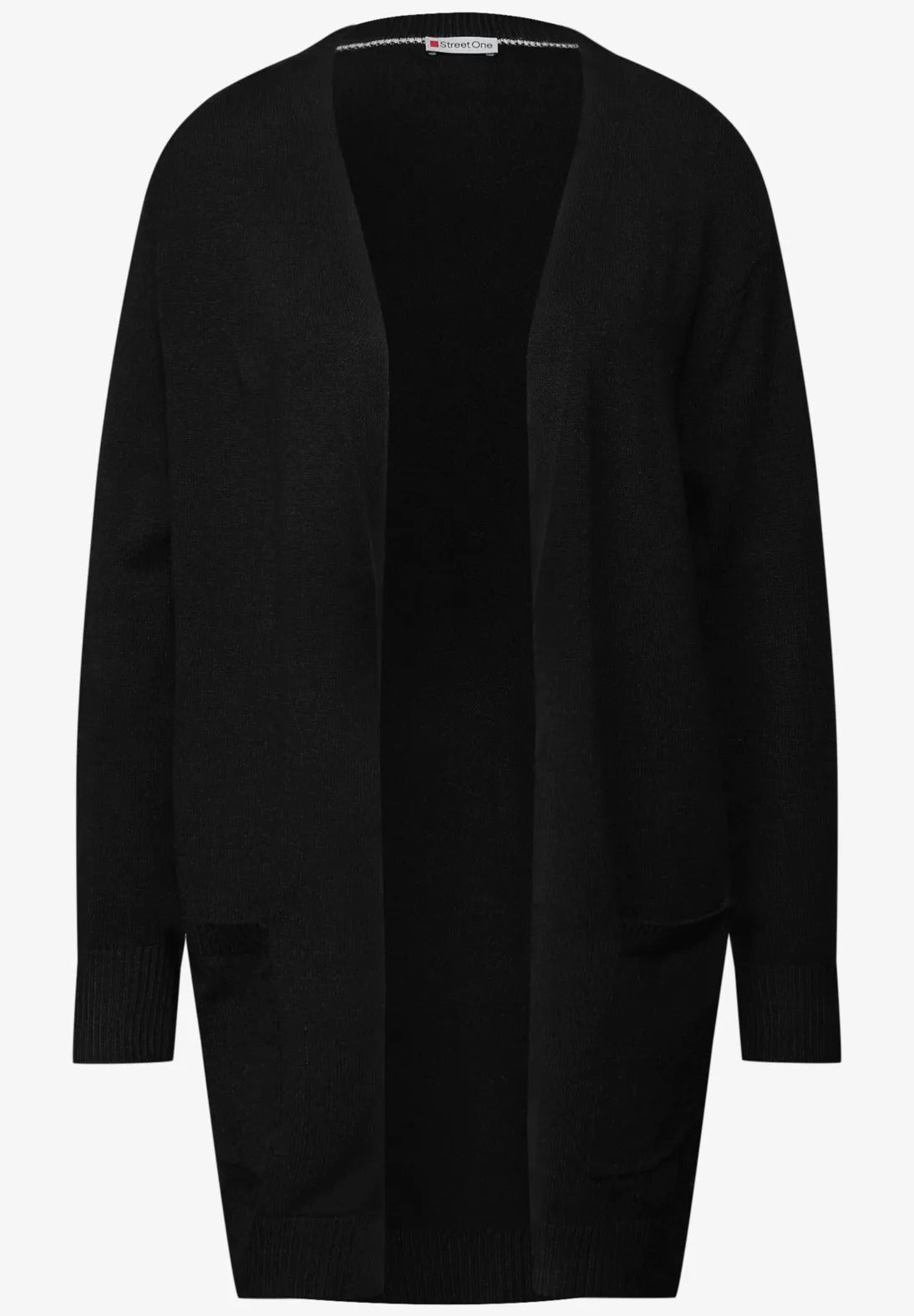 Öppen mysig kofta från Street One, svart