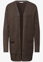 Öppen mysig kofta från Street One brun