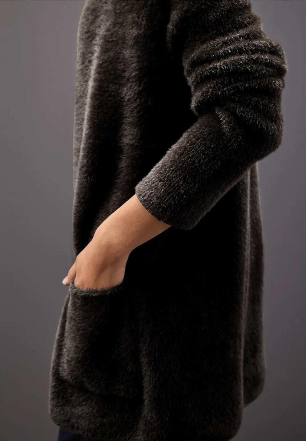 Fjädergarn kofta från Street One, brun