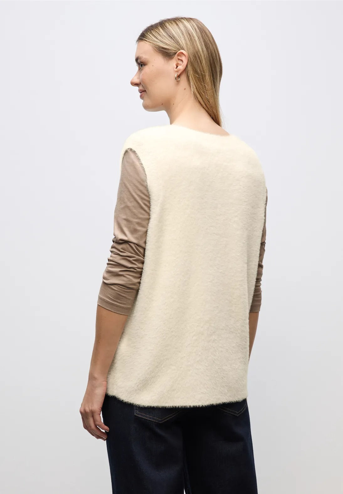 Fjädergarn väst från Street One, cremevit