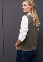 Fjädergarn väst från Street One, brun