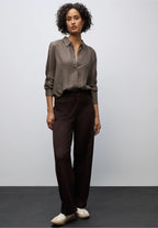 Enfärgad viskosblus från Street One , taupe melange