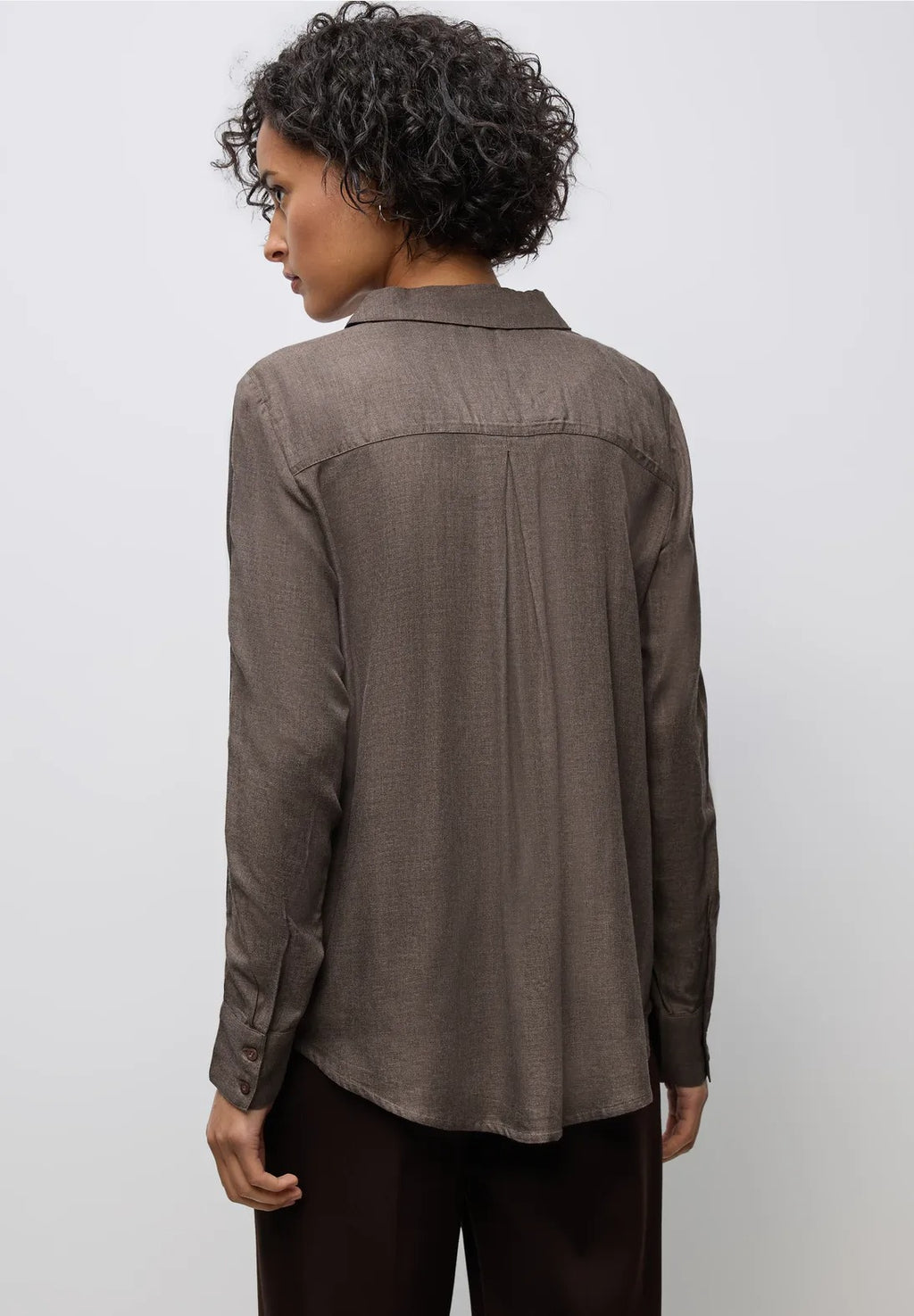 Enfärgad viskosblus från Street One , taupe melange