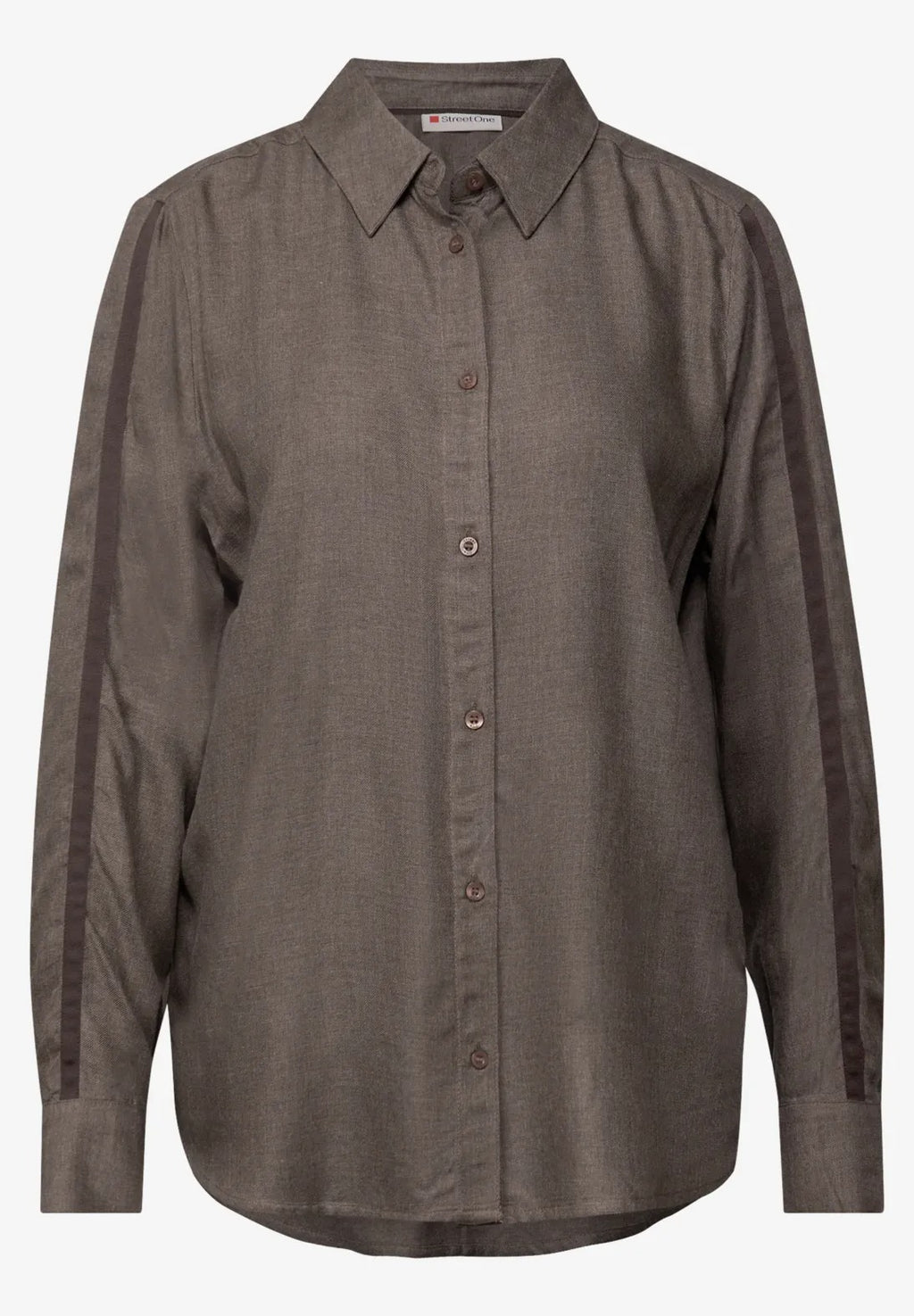 Enfärgad viskosblus från Street One , taupe melange