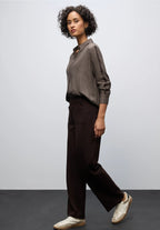 Enfärgad viskosblus från Street One , taupe melange