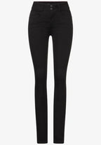 Jeans York , hög midja o smalt ben svart