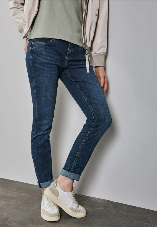 Jeans Jane medelhög midja, dark blue , supermjuk , längd 30 och 32