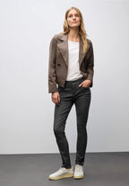 Coatad byxa modell York, medelhög midja , smala ben svarta