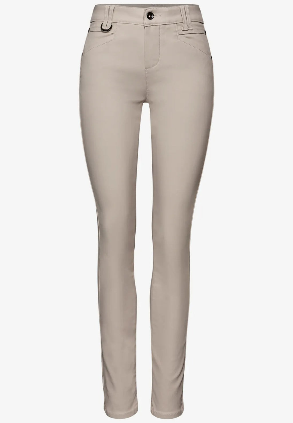 Coatad byxa modell York, medelhög midja , smala ben, sand