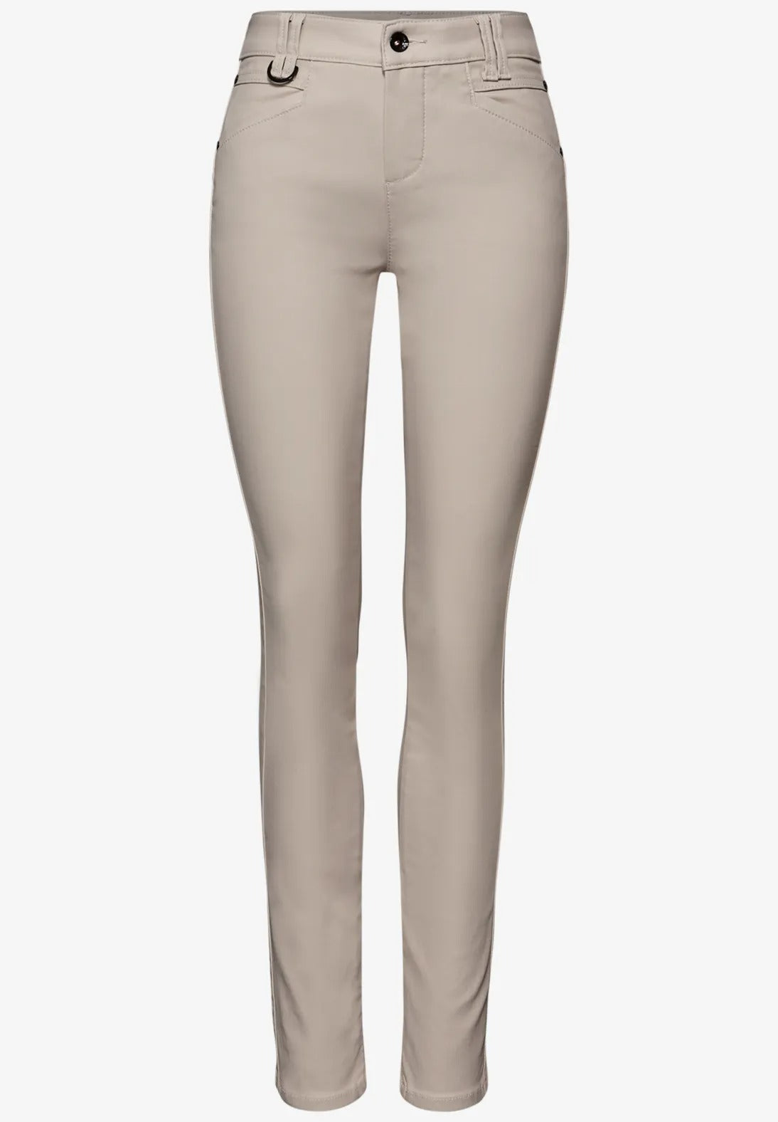 Coatad byxa modell York, medelhög midja , smala ben, sand